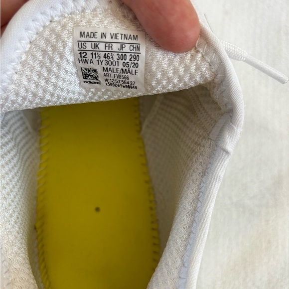 Adidas Kaptir White and Black Athletic Shoes Mesh Lightweight Unisex Size 12 - Picture 7 of 8